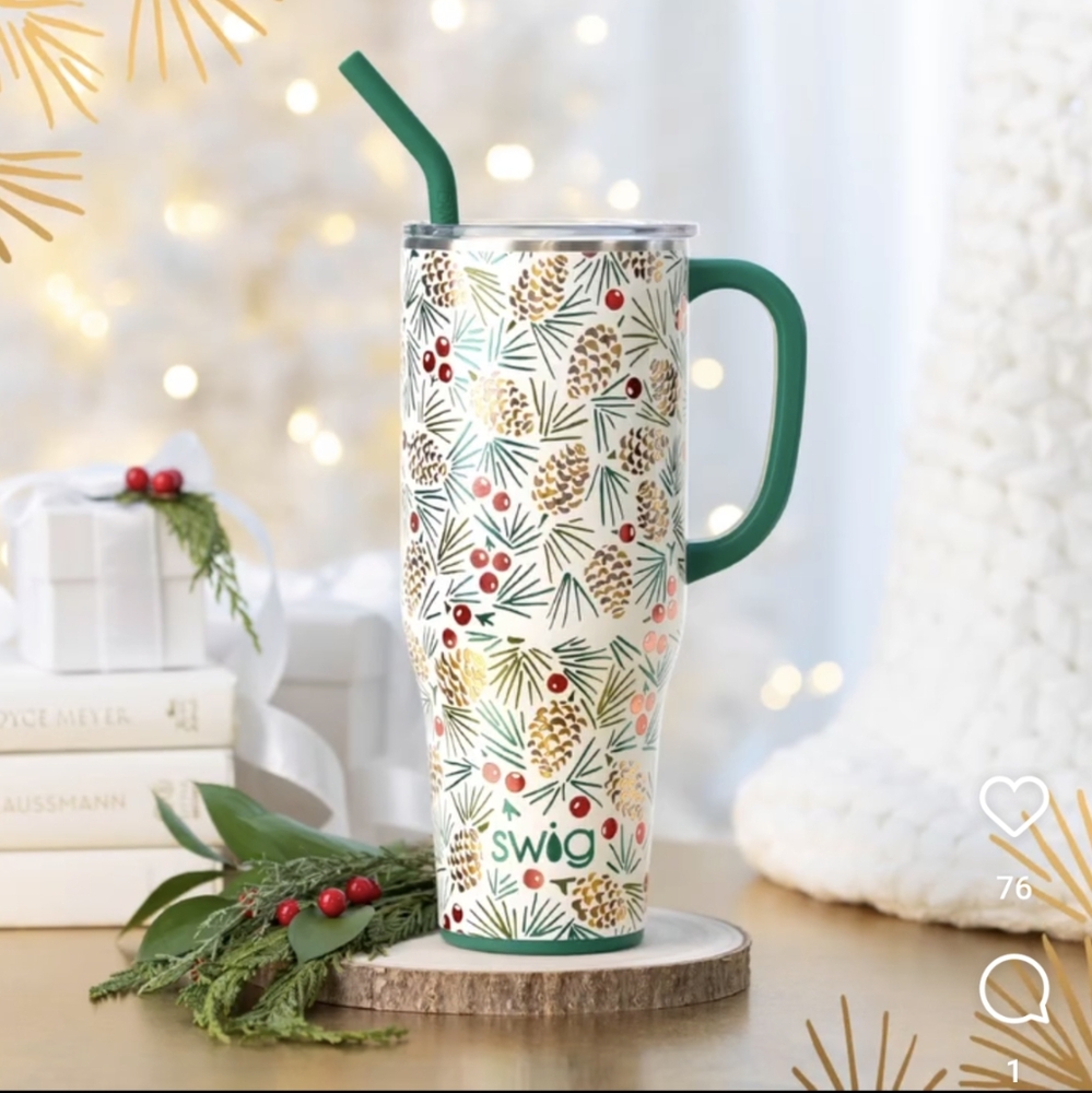 CHRISTMAS! RARE, Retired Swig Life “All Spruced Up" 40 oz Mega Mug NEW - Picture 2 of 2